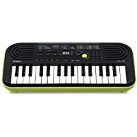 Casio SA-46 - Miniteclado electrónico para niños- 32 teclas- altavoces incorporados- color negro y verde